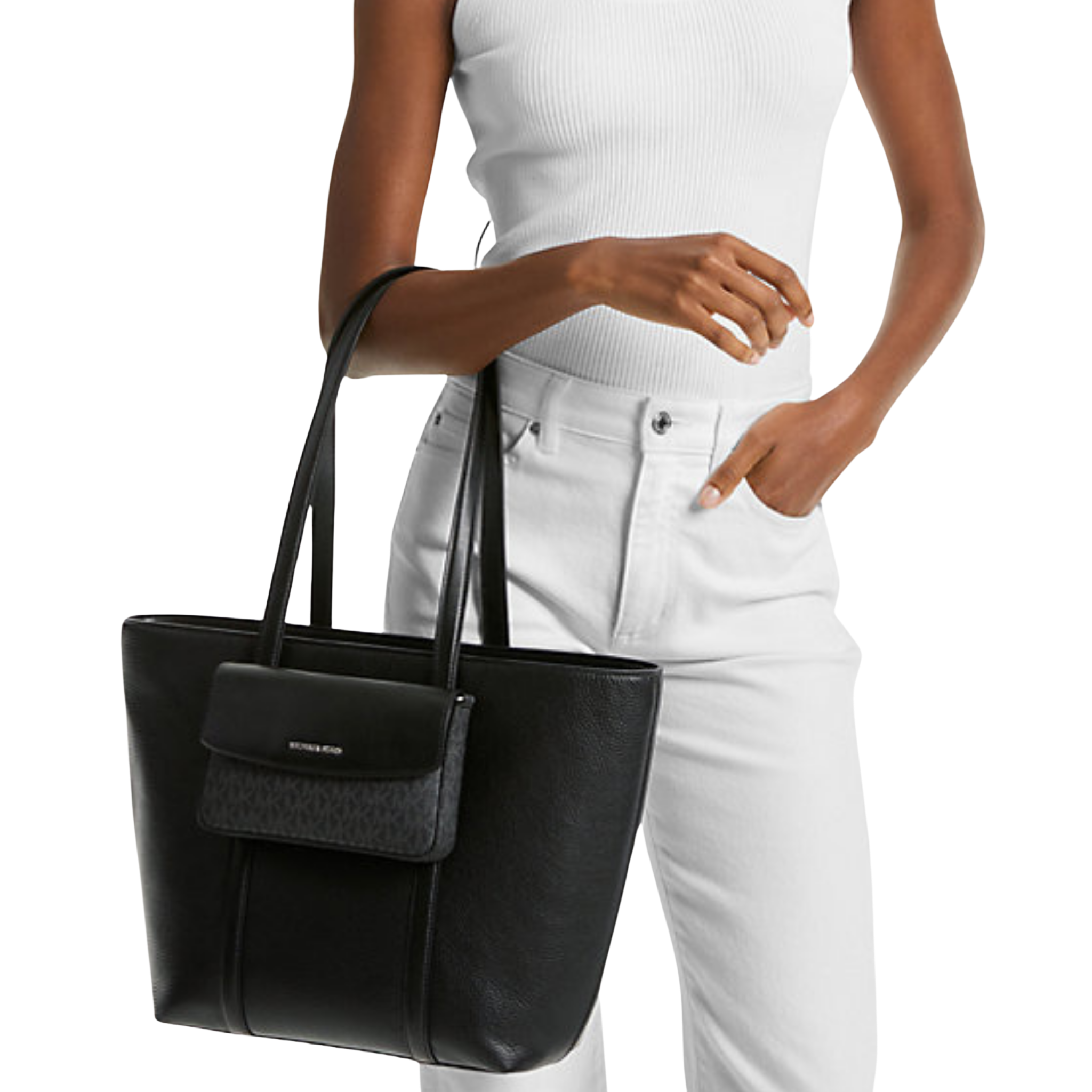 MICHAEL KORS  Jet Set Large 2-in-1 Pebbled Leather Tote Bag