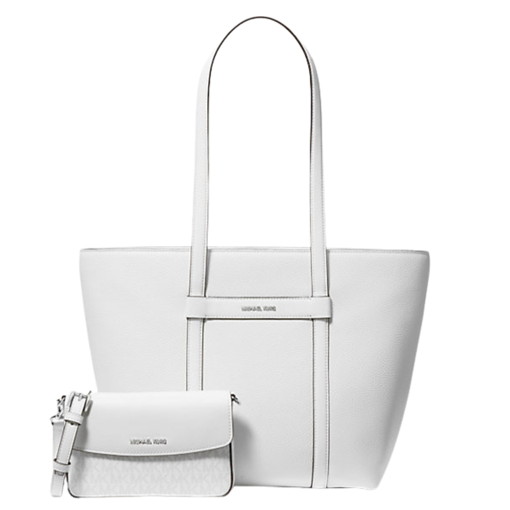 MICHAEL KORS  Jet Set Large 2-in-1 Pebbled Leather Tote Bag