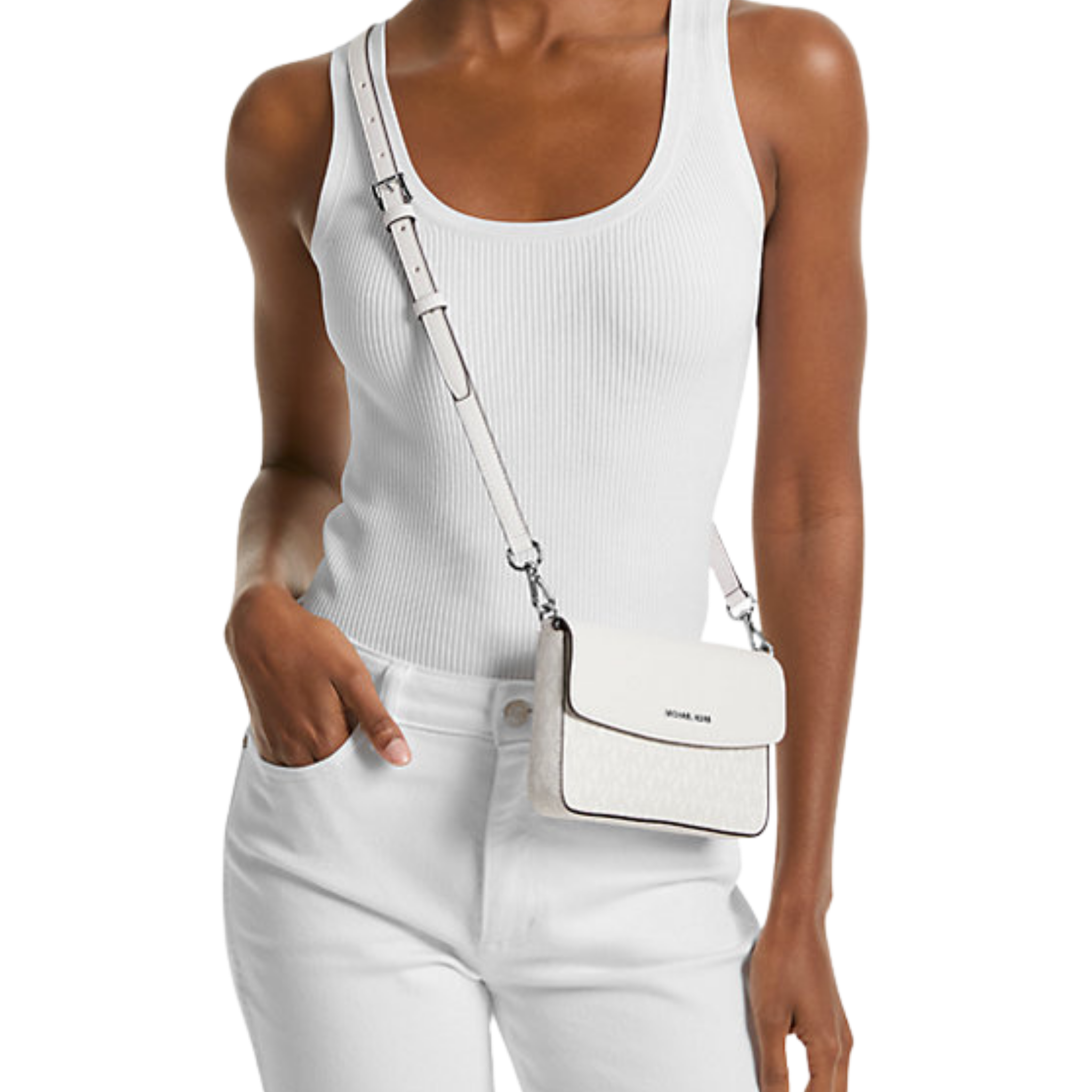 MICHAEL KORS  Jet Set Large 2-in-1 Pebbled Leather Tote Bag