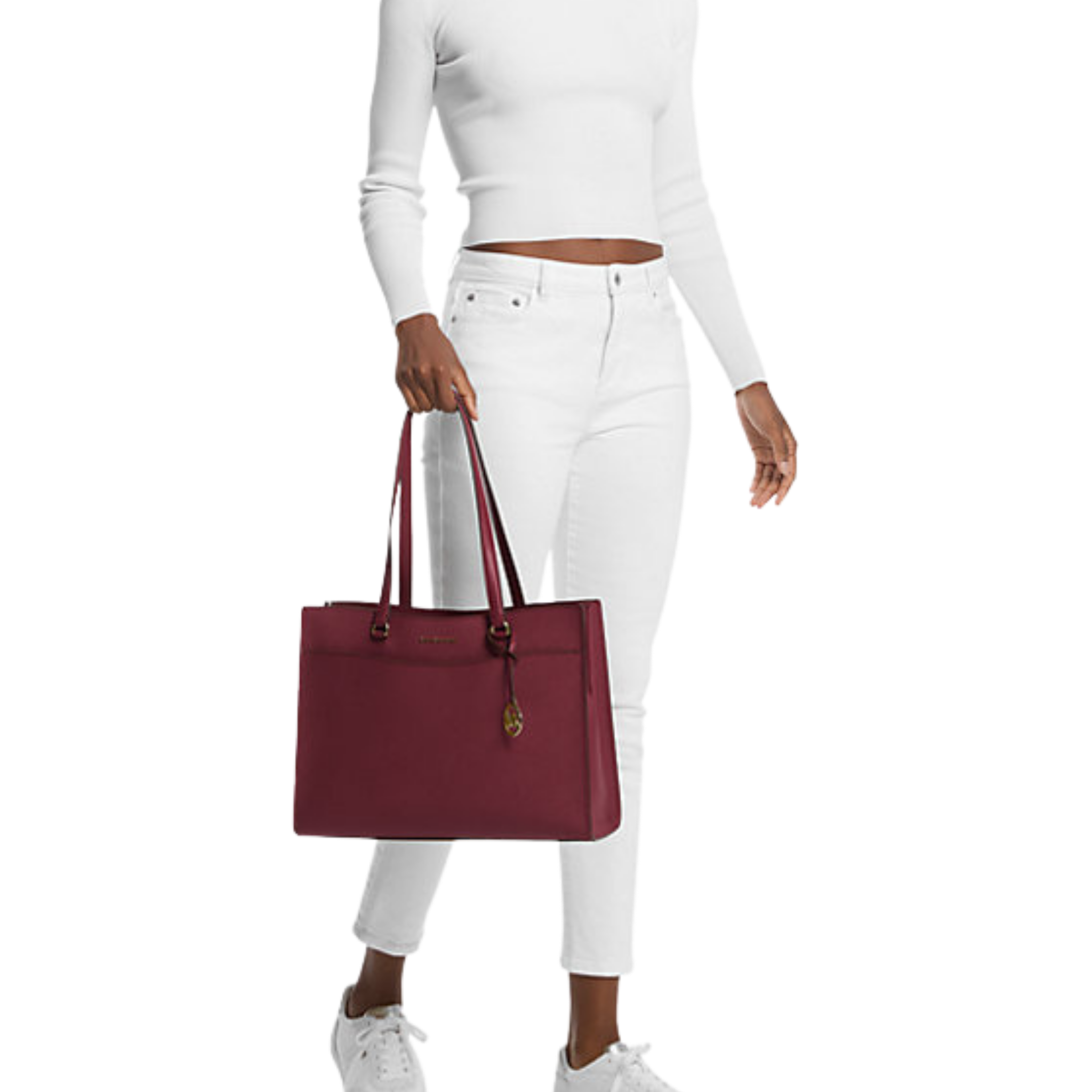 MICHAEL KORS Jet Set Travel Large Saffiano Leather Pocket Tote Bag