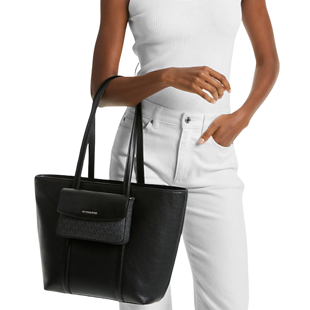 MICHAEL KORS  Jet Set Large 2-in-1 Pebbled Leather Tote Bag