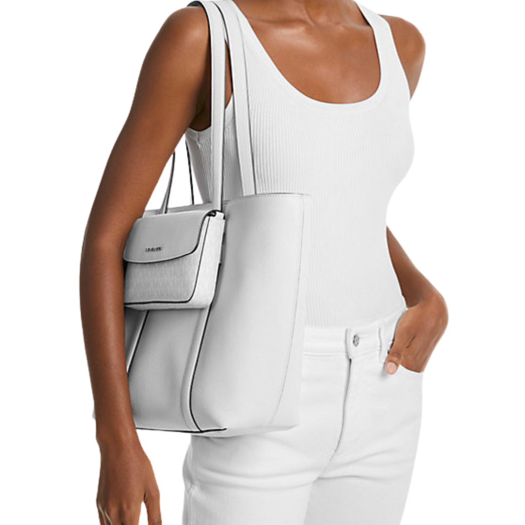 MICHAEL KORS  Jet Set Large 2-in-1 Pebbled Leather Tote Bag