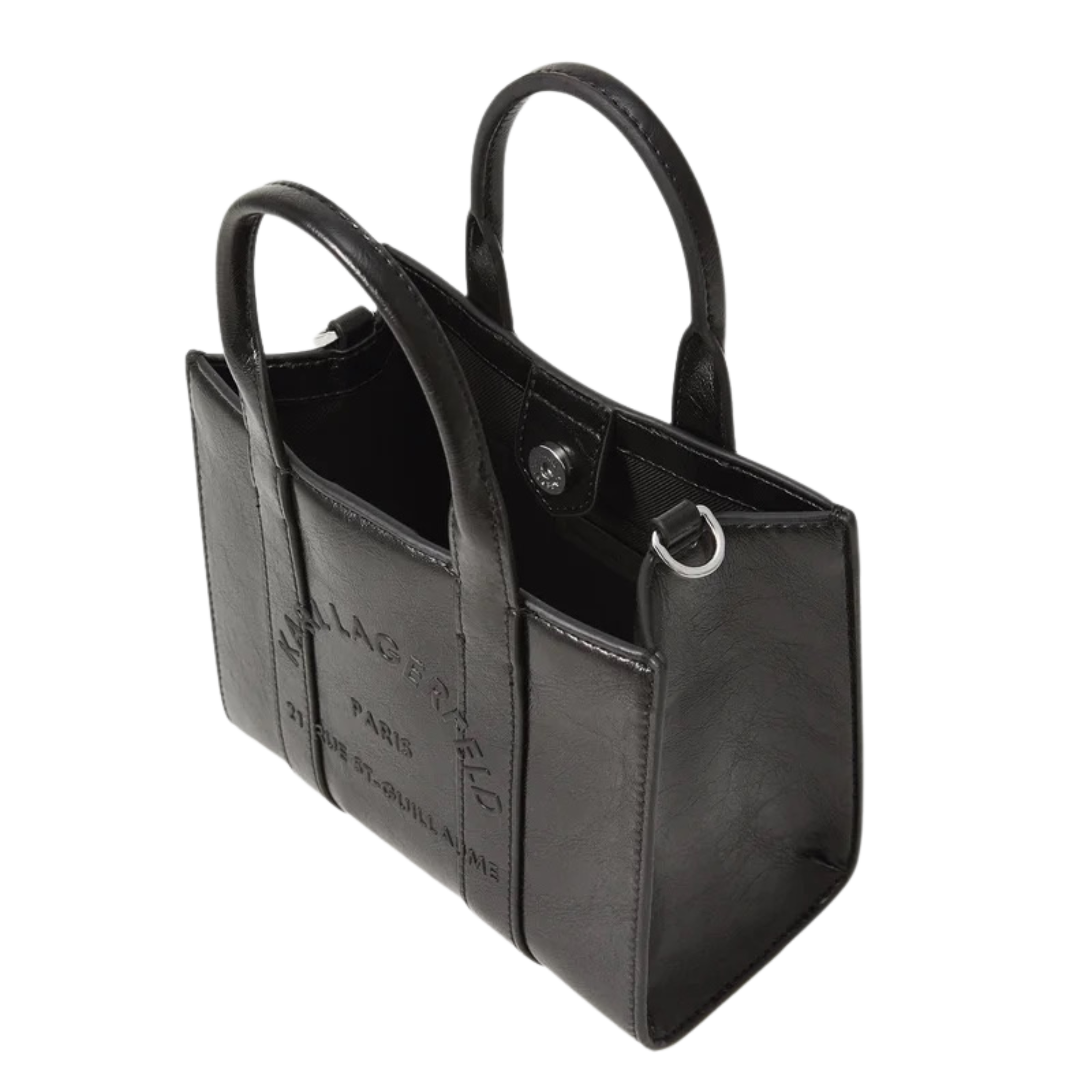 KARL LAGERFELD CRINKLE SQUARE TOTE - Handbag - black