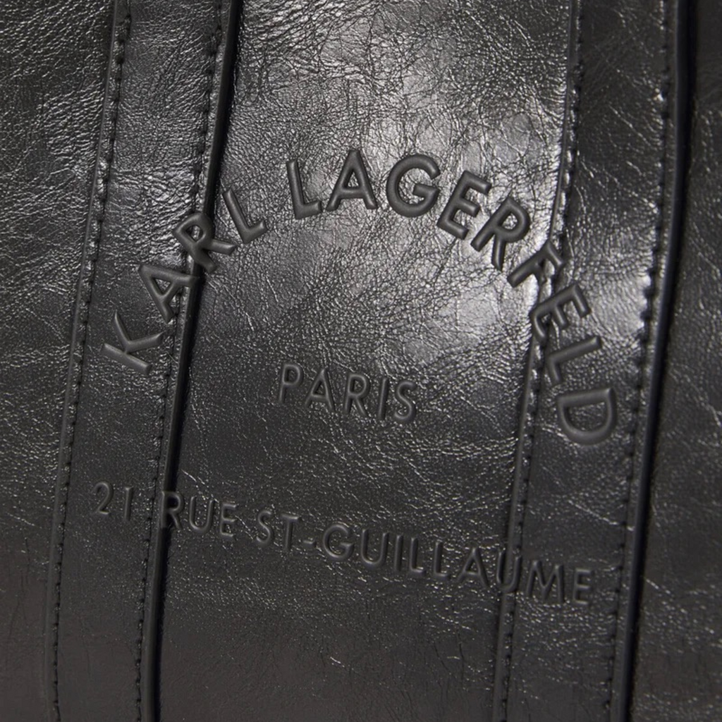 KARL LAGERFELD CRINKLE SQUARE TOTE - Handbag - black