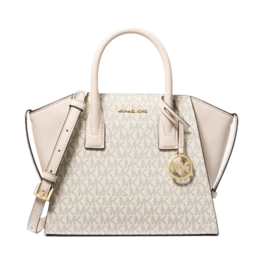 Michael Kors Avril Small Logo and Leather Satchel