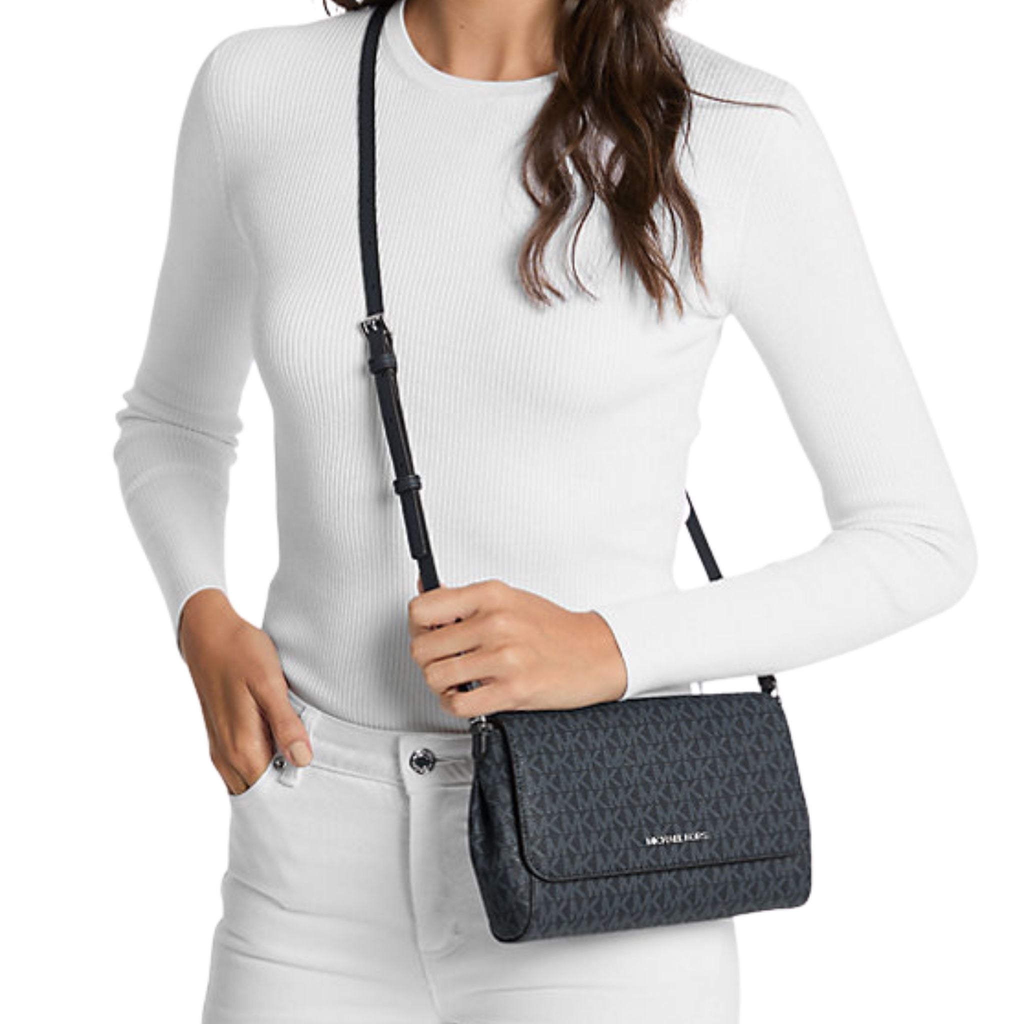 Michael Kors Medium Signature Logo Convertible Crossbody Bag